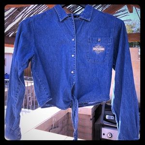 Harley Davidson denim crop top